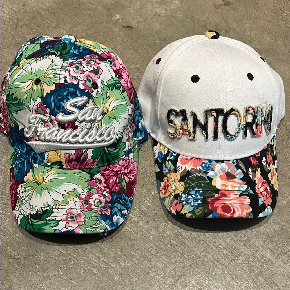 Floral Embroidered Caps
